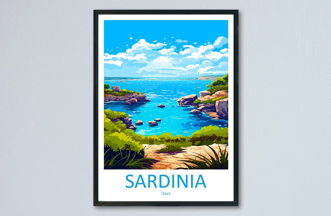 Sardinia Travel Print Wall Art Sardinia Wall Hanging Home Decor Sardinia Gift Art Lovers Wall