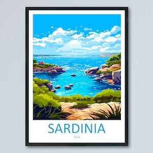 Sardinië reizen afdrukken kunst aan de muur Sardinië muur opknoping Home decor Sardinië cadeau kunstliefhebbers Wall Art Print Sardinië Italië kunst Sardinië poster