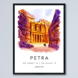 Petra watercolor poster Wall Art Petra Wall Hanging Home Décor Petra Gift Art Lovers Jordan Wall Art