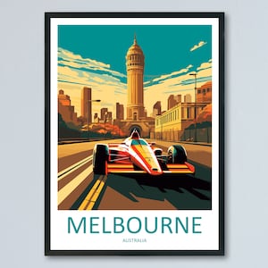 Melbourne Travel Print Wall Decor Melbourne Circuit Poster Motorsport Travel Print Art Print Racing Illustration Australia Race Travel Art