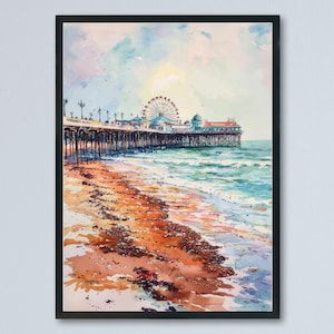 Brighton Watercolor Poster Brighton Travel Print Brighton Wall Art Brighton Seaside Painting Brighton Souvenir UK Decor