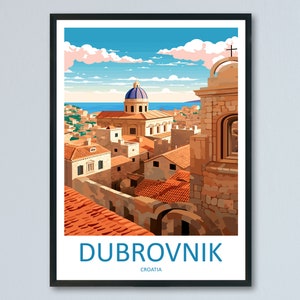 Dubrovnik Print Dubrovnik Home Decor Landscape Art Print Dubrovnik Wall Art for Croatia Enthusiast Gift Wall Hanging Dubrovnik Croatia Print