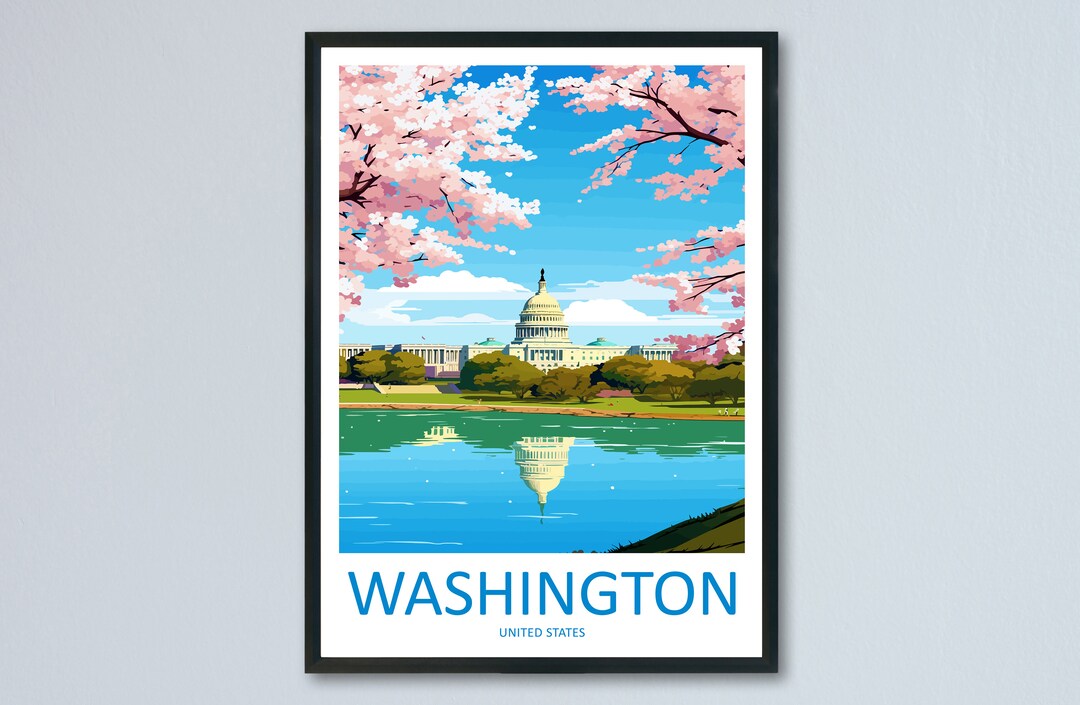 Washington DC Travel Print Wall Art Washington DC Wall Hanging Home