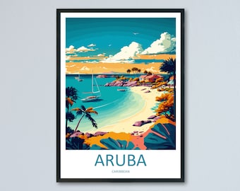 Aruba Travel Print Wall Art Aruba Wall Hanging Home Décor Aruba Gift Art Lovers Wall Art Caribbean Travel Print Aruba Decor
