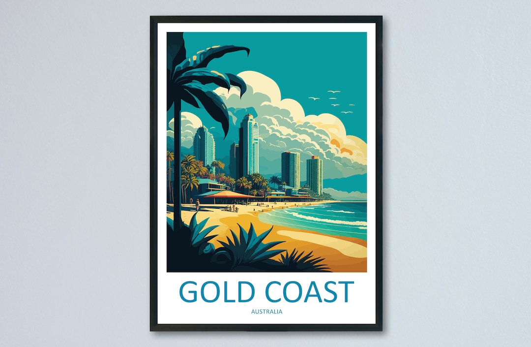 Gold Coast Travel Print Wall Art Gold Coast Wall Hanging Home Décor