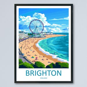 Brighton Travel Print Wall Art Brighton Wall Hanging Home Decoration Brighton Gift Art Lovers Wall Art Print Art Brighton Travel Poster