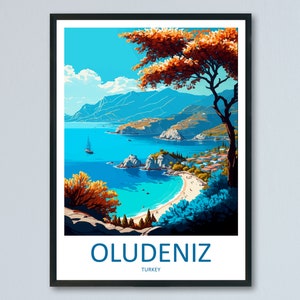 Ölüdeniz Travel Print Wall Art Ölüdeniz Wall Hanging Home Décor Ölüdeniz Gift Art Lovers Turkey Art Lover Gift Ölüdeniz City Turkey Travel