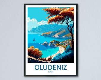 Ölüdeniz Travel Print Wall Art Ölüdeniz Wall Hanging Home Décor Ölüdeniz Gift Art Lovers Turkey Art Lover Gift Ölüdeniz City Turkey Travel