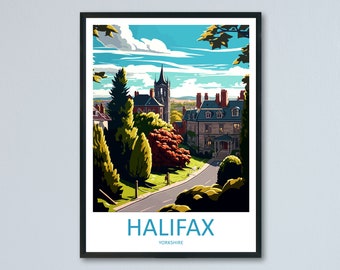 Halifax Travel Print Wall Art Halifax Wall Hanging Home Décor Halifax Gift Art Lovers England Art Lover Gift Print Artwork Yorkshire Artwork