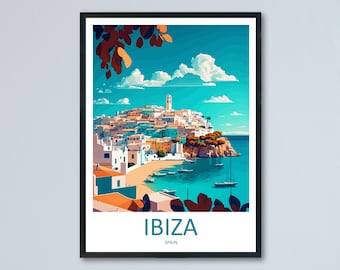 Ibiza Travel Print Wall Art Ibiza Wall Hanging Home Décor Ibiza Gift Art Lovers Spain Art Lover Gift Ibiza Wall Décor Ibiza Spain Print
