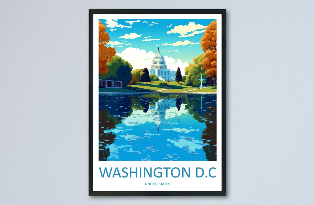 Washington DC Travel Print Wall Art Washington DC Wall Hanging Home
