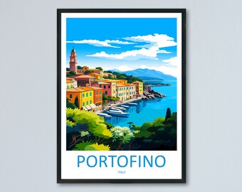 Portofino Travel Print Wall Art Portofino Wall Hanging Home Décor Portofino Gift Art Lovers Italy Art Lover Gift Portofino Print Portofino