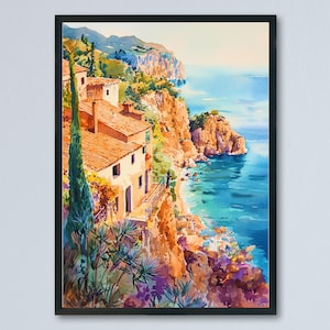 Mallorca Watercolor Poster Mallorca Travel Print Mallorca Spain Art Mallorca Island Decor Mallorca Wall Art