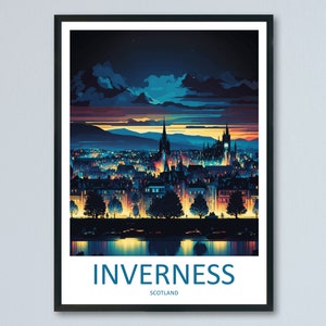 Inverness Cityscape Print Inverness Home Decor European City Art Print Inverness Wall Art Scotland Enthusiast Gift Wall Hanging Inverness