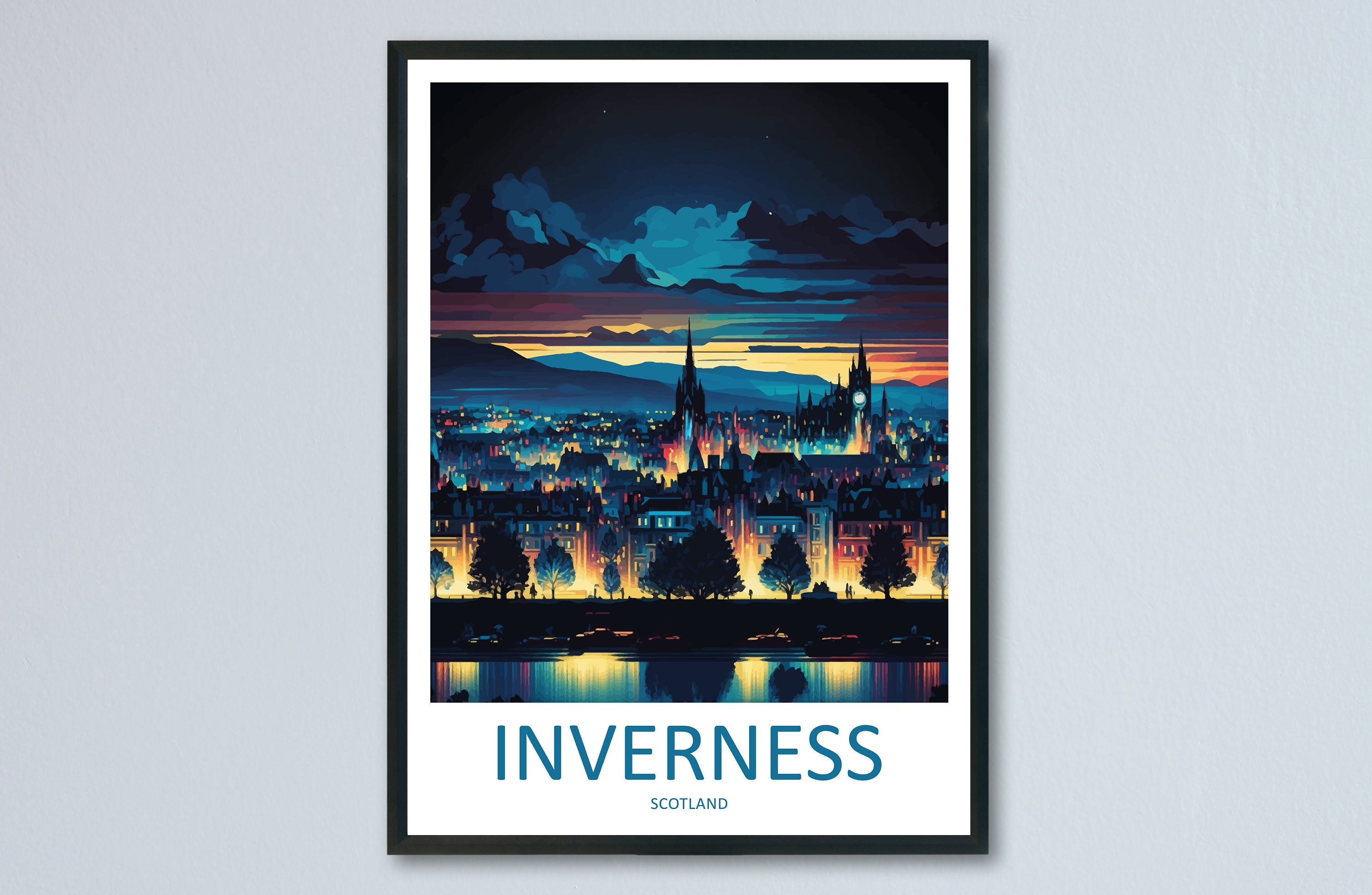 Inverness Cityscape Print Inverness Home Decor European City Art Print Inverness Wall Art Scotland Enthusiast Gift Wall Hanging Inverness
