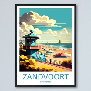Zandvoort Travel Print Wall Art Zandvoort Wall Hanging Home Décor Zandvoort Gift Art Lovers Netherlands Art Lover Gift Zandvoort Travel Art
