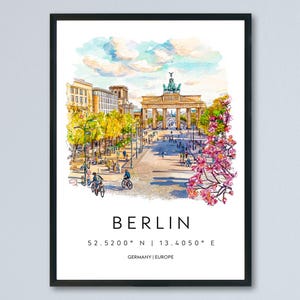 Berlin Aquarell Poster Berlin Deutschland Reise Druck Wandkunst Berlin Home Decor Berlin Geschenk Kunstliebhaber Deutschland Kunst Berlin Stadtbild