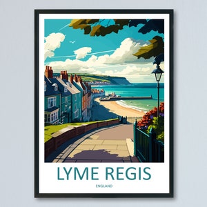 Lyme Regis Travel Print Wall Art Lyme Regis Wall Hanging Home Décor Lyme Regis Gift Art Lovers England Art Lover Gift Lyme Regis Travel Gift