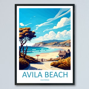 Avila Beach Travel Print Wall Art Avila Beach Wall Hanging Home Décor Avila Beach Gift Art Lovers California Art Lover Gift Avila Beach Art