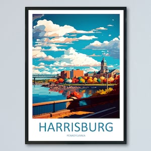 Harrisburg Travel Print Wall Art Harrisburg Wall Hanging Home Décor Harrisburg Gift Art Lovers Pennsylvania Art Lover Travel Art