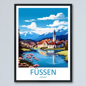 Füssen Travel Print Füssen Home Décor Germany Art Print Germany Füssen Wall Print For Füssen Gift