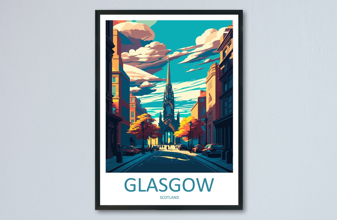Glasgow Travel Print Wall Art Glasgow Wall Hanging Home Décor Etsy UK