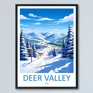 Deer Valley Travel Print Wall Art Deer Valley Wall Hanging Home Décor Deer Valley Art Lovers Utah Art Lover Gift