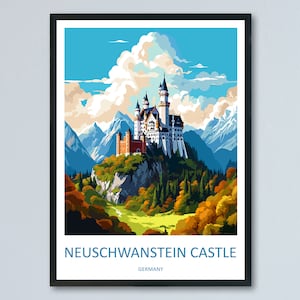 Neuschwanstein Castle Print Neuschwanstein Castle Home Decor Landscape Art Print Neuschwanstein Wall Art Germany Enthusiast Gift Wall Art