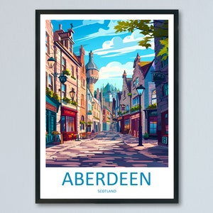 Aberdeen Print Aberdeen Home Décor Scotland City Art Print Aberdeen Wall Art for Scotland Enthusiast Gift Wall Hanging Aberdeen Cityscape