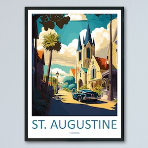 St. Augustine Travel Print Wall Art St. Augustine Wall Hanging Home Décor St. Augustine Gift Art Lovers Florida Art Gift St. Augustine Gift