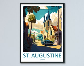 St. Augustine Travel Print Wall Art St. Augustine Wall Hanging Home Décor St. Augustine Gift Art Lovers Florida Art Gift St. Augustine Gift