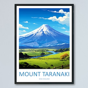 Mount Taranaki Travel Print Wall Art Mount Taranaki Wall Hanging Home Décor Mount Taranaki Gift Art Lovers New Zealand Art Lover Gift