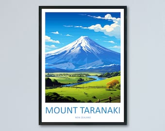 Mount Taranaki Travel Print Wall Art Mount Taranaki Wall Hanging