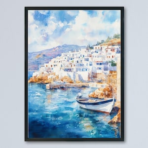 Naxos Watercolor Poster Wall Art Naxos Wall Hanging Home Décor Naxos Gift Art Lovers Greece Wall Art