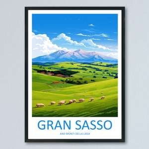 Gran Sasso And Monti Della Laga National Park Travel Print Wall Art Gran Sasso Wall Hanging Home Decor Gran Sasso Gift Art Lovers Wall Art