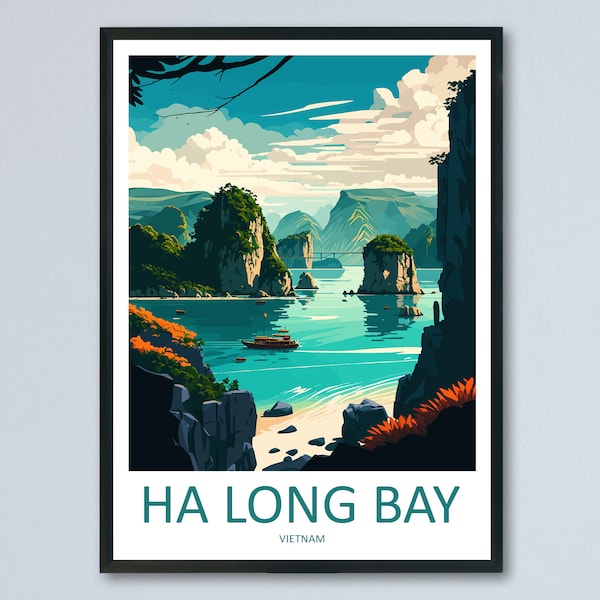 Ha Long Bay Travel Print Wall Art Ha Long Bay Wall Hanging Home Décor Ha Long Bay Gift Art Lovers Vietnam Art Lover Gift Ha Long Bay islands