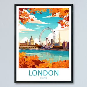 London Travel Print Wall Art London Wall Hanging Home Décor London Gift Art Lovers England Art Lover Gift London Travel Gift