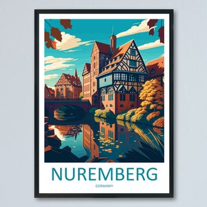 Nürnberg Reise-Druck Wandkunst Nürnberg Wandbehang Dekoration Nürnberg Geschenk Kunstliebhaber Wand Kunst Nürnberg Deutschland Poster