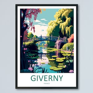Giverny Travel Print Wall Art Giverny Wall Hanging Home Décor Giverny Gift Art Lovers France Art Lover Gift Giverny Print France Artwork