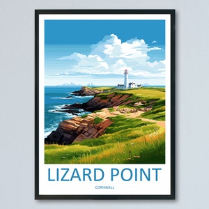 Lizard Point Travel Print Wall Art Lizard Point Wall Hanging Home Décor Lizard Point Gift Art Lovers England Art Lover Gift Lizard Point Art