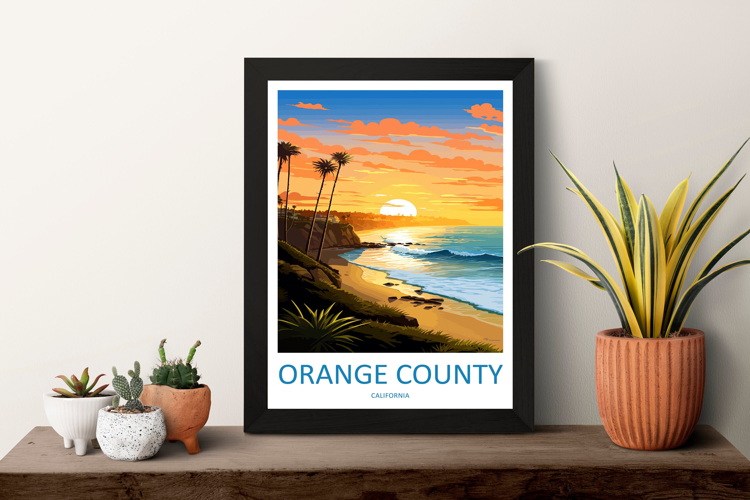 Orange County Travel Print Wall Art Orange County Wall Hanging