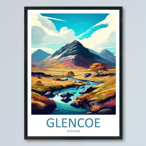 Glencoe Travel Print Wall Art Glencoe Wall Hanging Home Décor Glencoe Gift Art Lovers Scotland Art Lover Gift Glencoe Travel Artwork