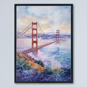 San Francisco Watercolor Poster San Francisco Travel Print San Francisco Wall Art San Francisco Cityscape Painting San Francisco Souvenir