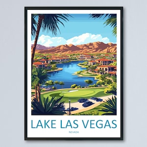 Lake Las Vegas Travel Print Lake Las Vegas Wall Decor Nevada Lake Las Vegas Art Lake Las Vegas Wall Art Nevada Poster Gift Lake Las Vegas