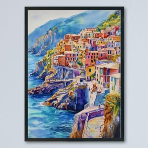 Cinque Terre Watercolor Poster Wall Art Cinque Terre Wall Hanging Home Décor Cinque Terre Gift Art Lovers Italy Art Lover Gift Italy