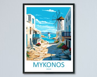 Mykonos Travel Print Wall Art Mykonos Greece Wall Hanging Home Decoration Mykonos Gift Art Lovers Wall Art Print Mykonos Greece Wall Poster