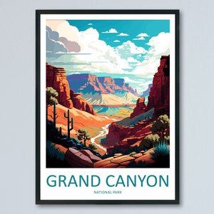 Grand Canyon National Park Hand-Drawn Map Poster - Authentic 24X18