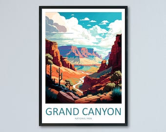 Grand Canyon National Park Travel Print Wall Art Grand Canyon Wall Hanging Home Décor Grand Canyon Gift Art Lovers Arizona Art Lover Gift