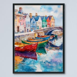Galway Watercolor Poster Wall Art Galway Wall Hanging Home Décor Galway Gift Art Lovers Ireland Wall Art