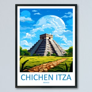 Chichen Itza Travel Print Wall Art Chichen Itza Wall Hanging Home Decoration Chichen Itza Gift Art Lovers Wall Art Print Art Chichen Itza